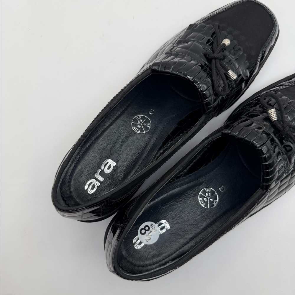 Ara Rachel Women's Loafers: Black Faux Croc Patterned - Size 8.5 US - Picture 4 of 8